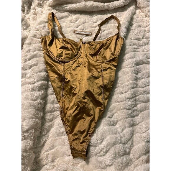 NWT SKIMS STRETCH SATIN BODYSUIT - 2X/Pyrite - Picture 3 of 4